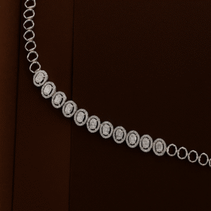 Elegant Oval-Cut Natural Diamond Bracelet in Sterling Silver – Handmade Luxury Jewelry