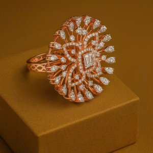 Radiant Blossom Rose Gold Diamond Cocktail Ring
