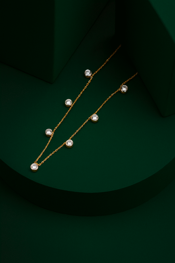 Timeless Bezel-Set Diamond Necklace in 18KT Yellow Gold