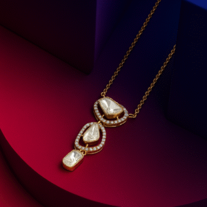 Heritage Brilliance Trio Polki Diamond Pendant in 18KT Gold