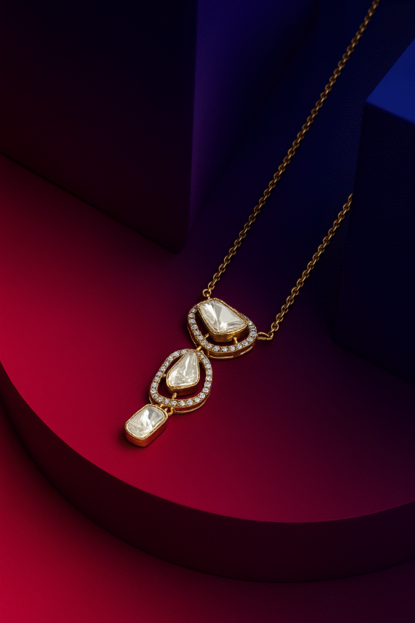 Heritage Brilliance Trio Polki Diamond Pendant in 18KT Gold