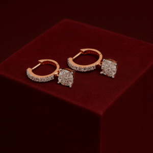 Radiant Bloom Diamond Hoop Earrings