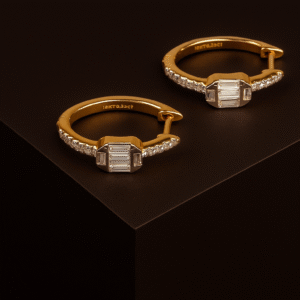 Modern Baguette CVD Diamond Earrings | 18K Gold | 0.53 Ct Diamonds