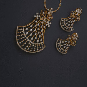 Celestial Bloom Natural Diamond Pendant Set