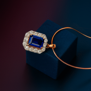 Royal Blue Sapphire & Diamond Pendant | GW 9.220 gm | Dia 3.03 ct | Cs 10.19 ct