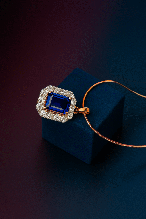 Royal Blue Sapphire & Diamond Pendant | GW 9.220 gm | Dia 3.03 ct | Cs 10.19 ct