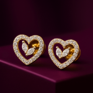 Eternal Heart Diamond Stud Earrings