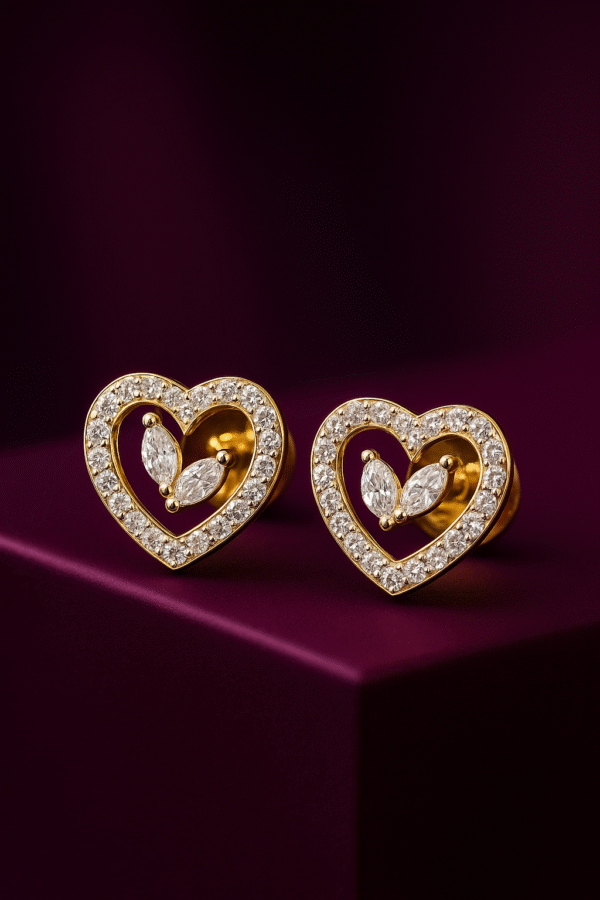 Eternal Heart Diamond Stud Earrings