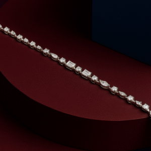Celestial Radiance CVD Diamond Tennis Bracelet in White Gold Finish