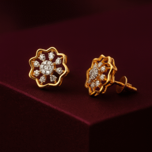 Radiant Bloom Diamond Stud Earrings