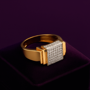 Regal Grid Pavé Diamond Men’s Ring