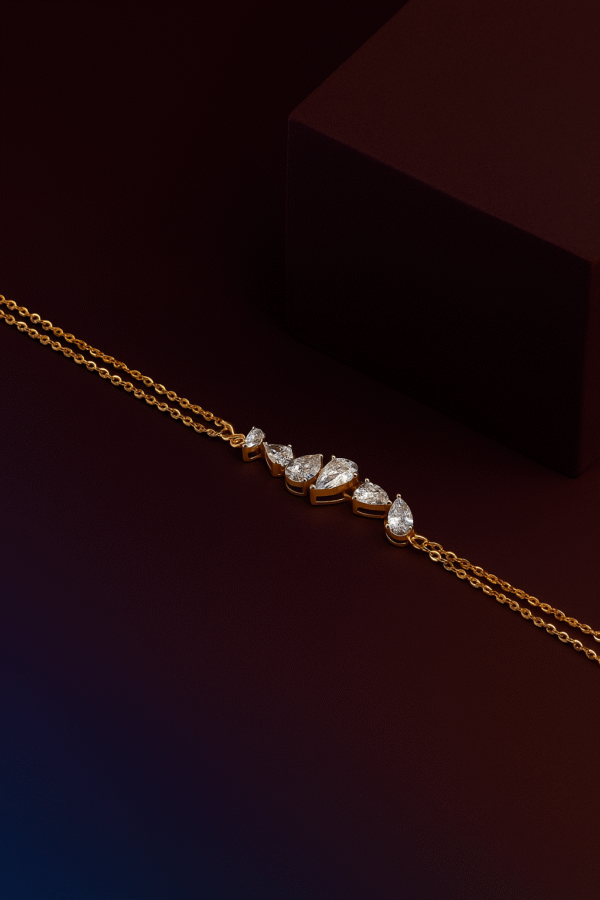Tear of Light CVD Diamond Bracelet in Gold