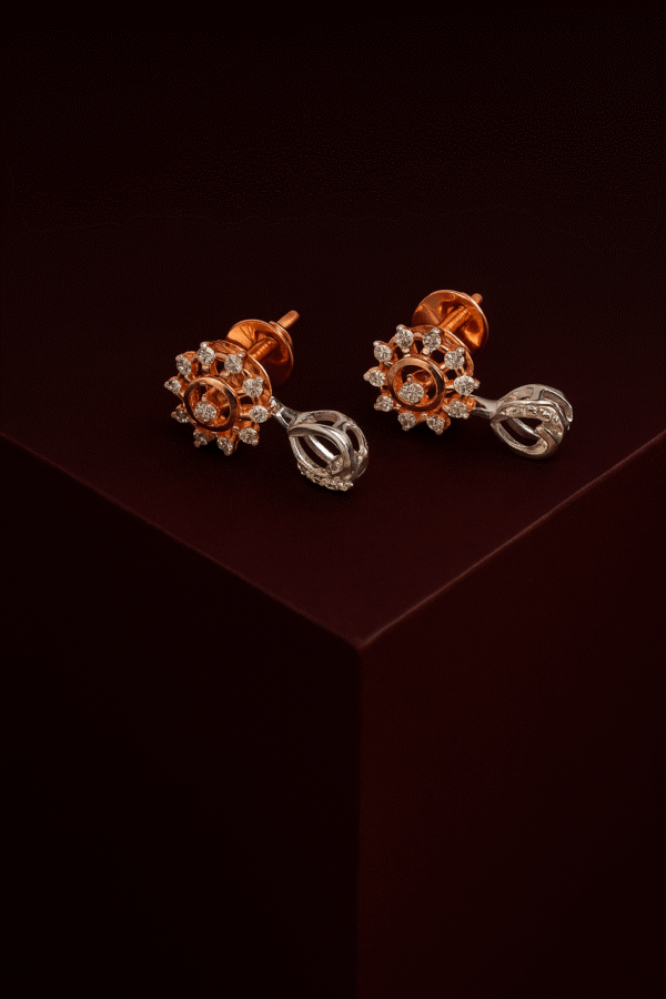 Floral Cascade Diamond Drop Earrings