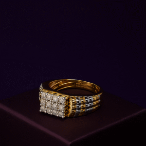 Dual-Tone Diamond Matrix Men's Ring
