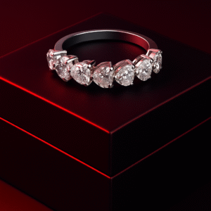 2.20 Ct CVD Lab-Grown Diamond Half-Eternity Ring in 18K White Gold