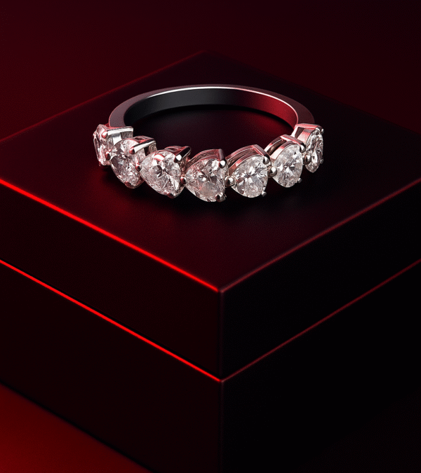 2.20 Ct CVD Lab-Grown Diamond Half-Eternity Ring in 18K White Gold
