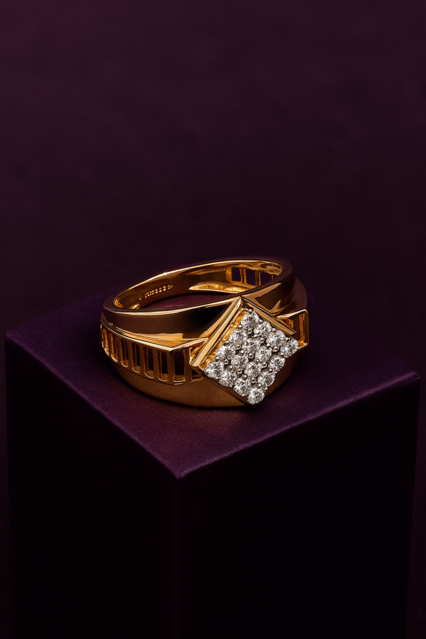Geometric Radiance Diamond Men's Ring