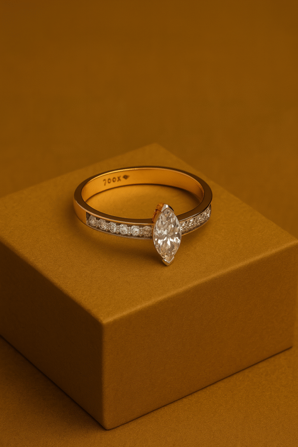 Marquise Diamond Band Ring in Sleek Channel Setting