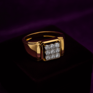 Classic Square Cluster Diamond Men's Ring