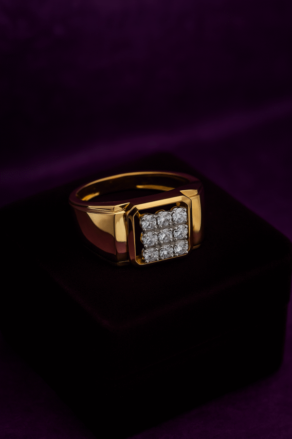 Classic Square Cluster Diamond Men's Ring