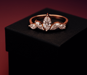 Marquise Bloom CVD Diamond Ring in 18K Rose Gold – 0.73 Ct