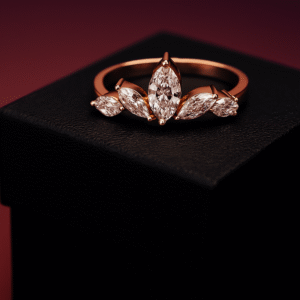 Marquise Bloom CVD Diamond Ring in 18K Rose Gold – 0.73 Ct