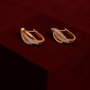 Twisted Elegance Diamond Hoop Earrings