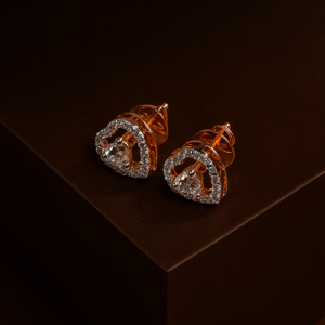 Heart Halo Diamond Stud Earrings | 0.99 Ct CVD Diamonds in 18K Gold