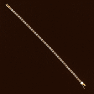 Gold-Plated Tennis Bracelet with Cubic Zirconia – Elegant Crystal Line Bracelet for Women